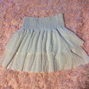 Elegant White lace Tiered Skirt